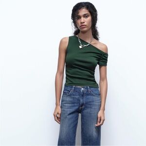 Zara Asymmetrical One Shoulder Top